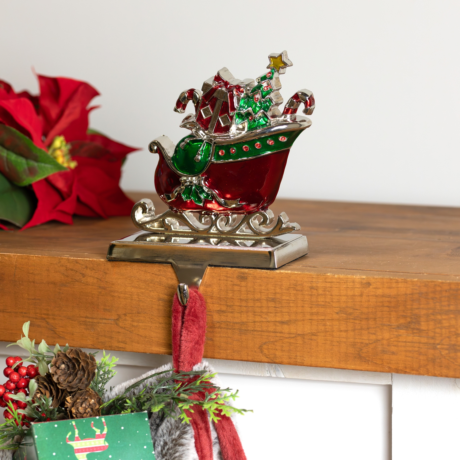 Présentoir garni pour bas de Noël «&nbsp;Présenter traîneau&nbsp;», 5,5&nbsp;po