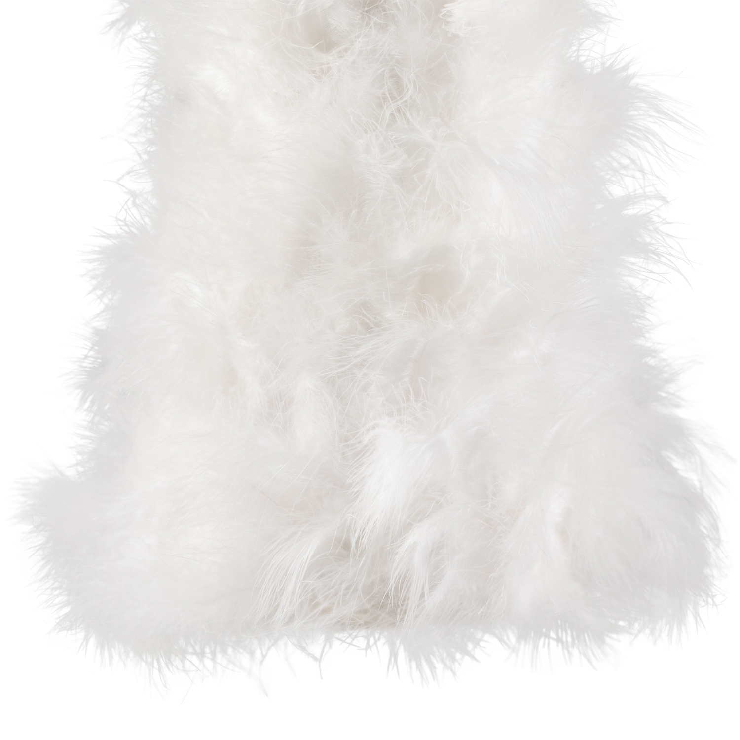 Décoration de Noël en forme de cône en plumes Wispy - 19,5 po - Blanc hivernal
