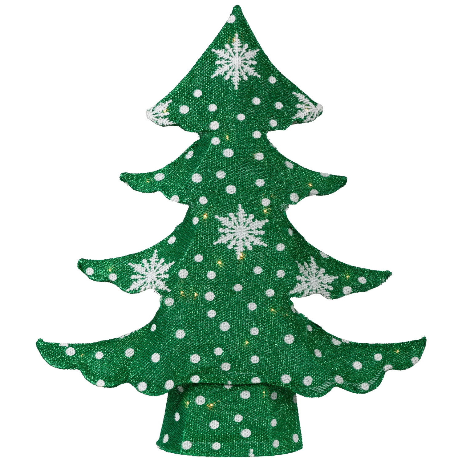 3D Lighted Christmas Tree Outdoor Decoration - 20" - Green and White - Clear Lights