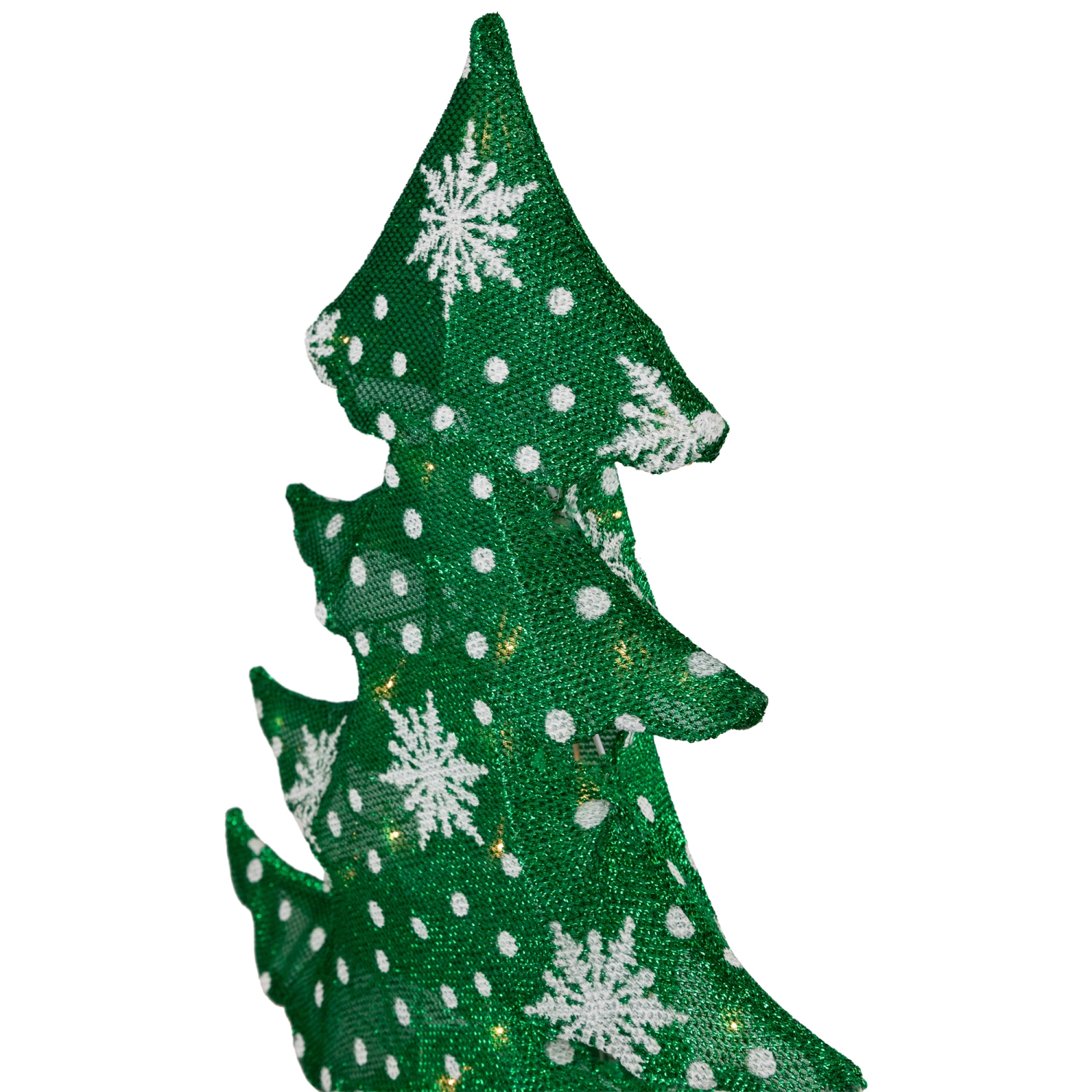 3D Lighted Christmas Tree Outdoor Decoration - 20" - Green and White - Clear Lights