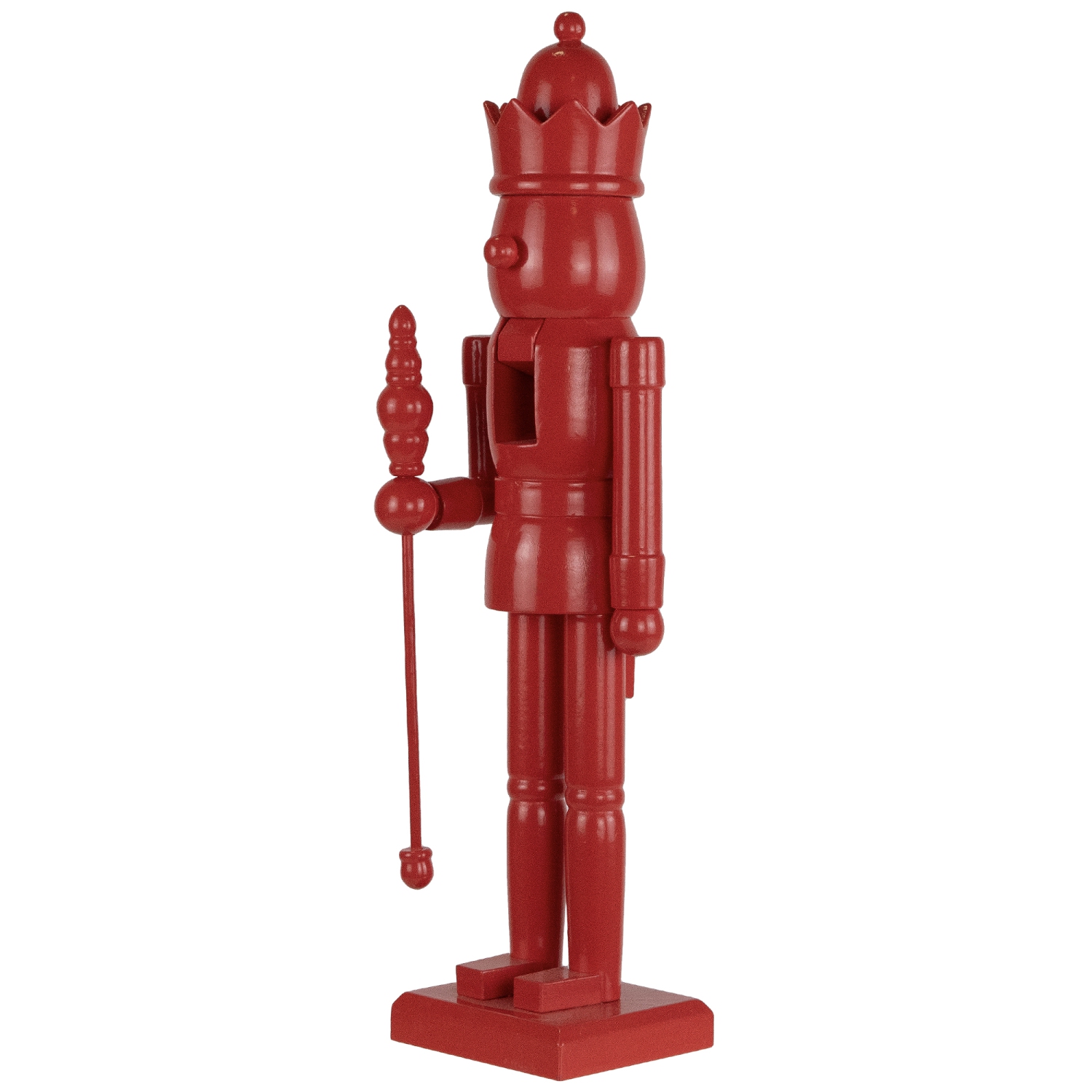 Nutcracker King with Crown and Scepter Standing Christmas Figure - 15" - Red