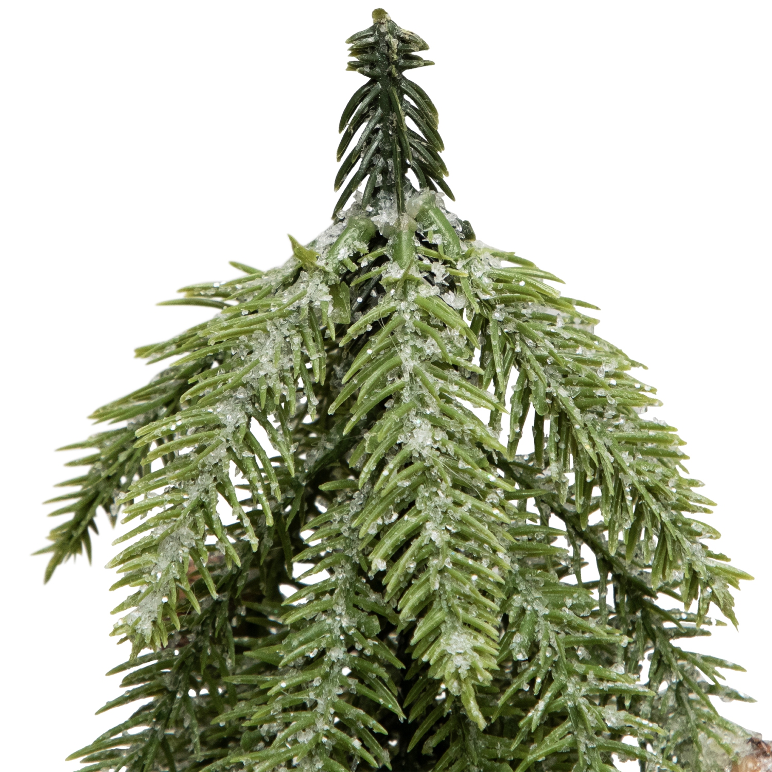 Icy Pine Mini Christmas Tree with Pine Cones in Faux Birch Wood Pot - 12" - Unlit