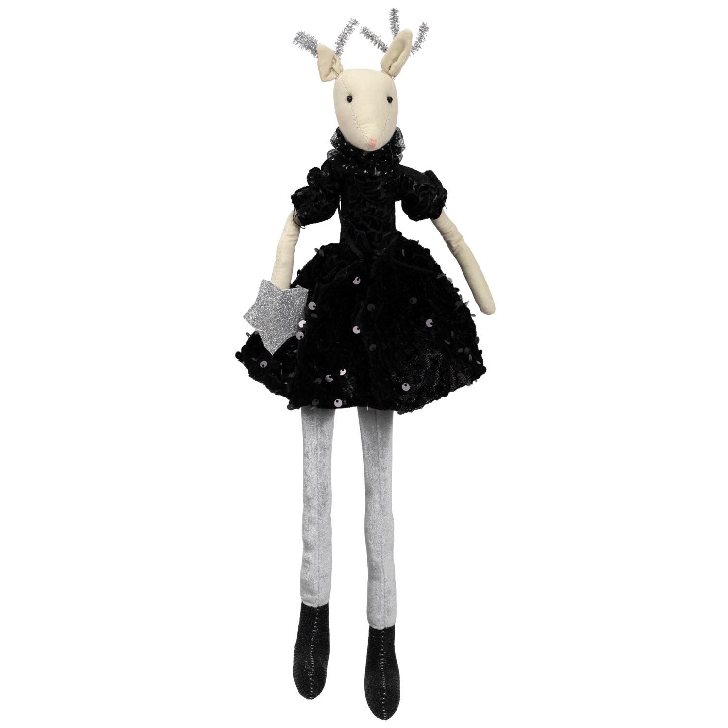 Sitting Reindeer with Dangling Legs Christmas Figure - 18"