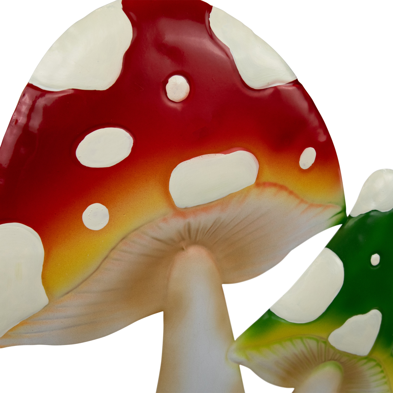 Double Mushrooms Outdoor Garden Stake - 16" - Red and Green