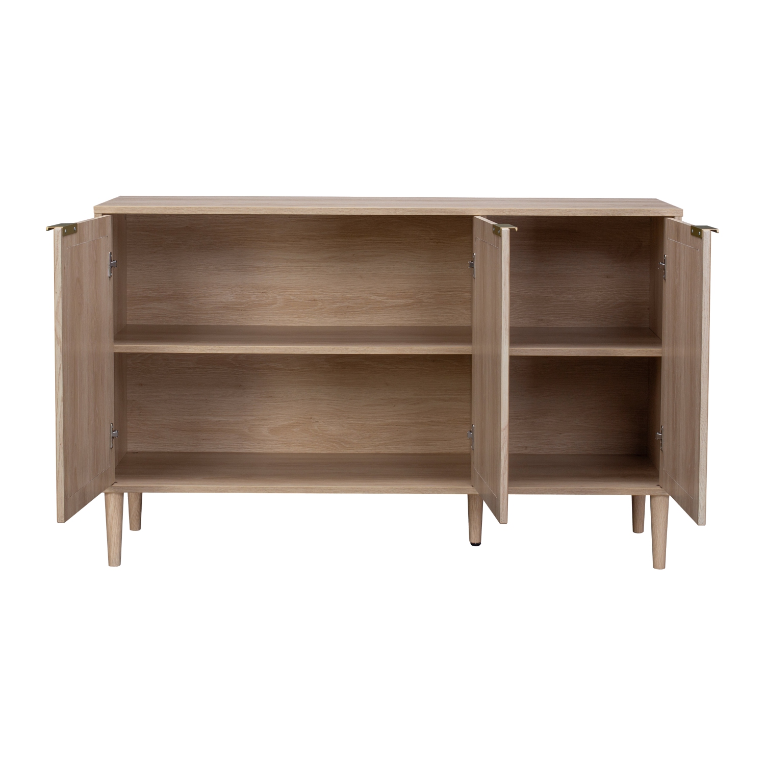 Buffet arqué en bois de rotin avec portes et éclairage Freya 3 de CorLiving avec tablettes