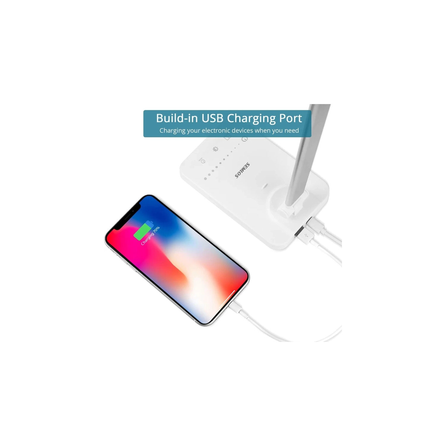 Lampe de bureau à DEL, à intensité réglable avec 5 modes d'éclairage et niveaux de luminosité, minuterie de 45 minutes, commandes tactiles