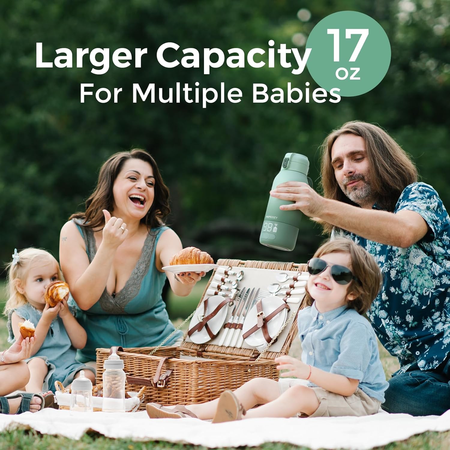 Chauffe-lait portatif Momcozy pour les voyages – Deux modes de chauffage pour le lait maternel et l'eau, chauffe-biberon portatif avec chauffage