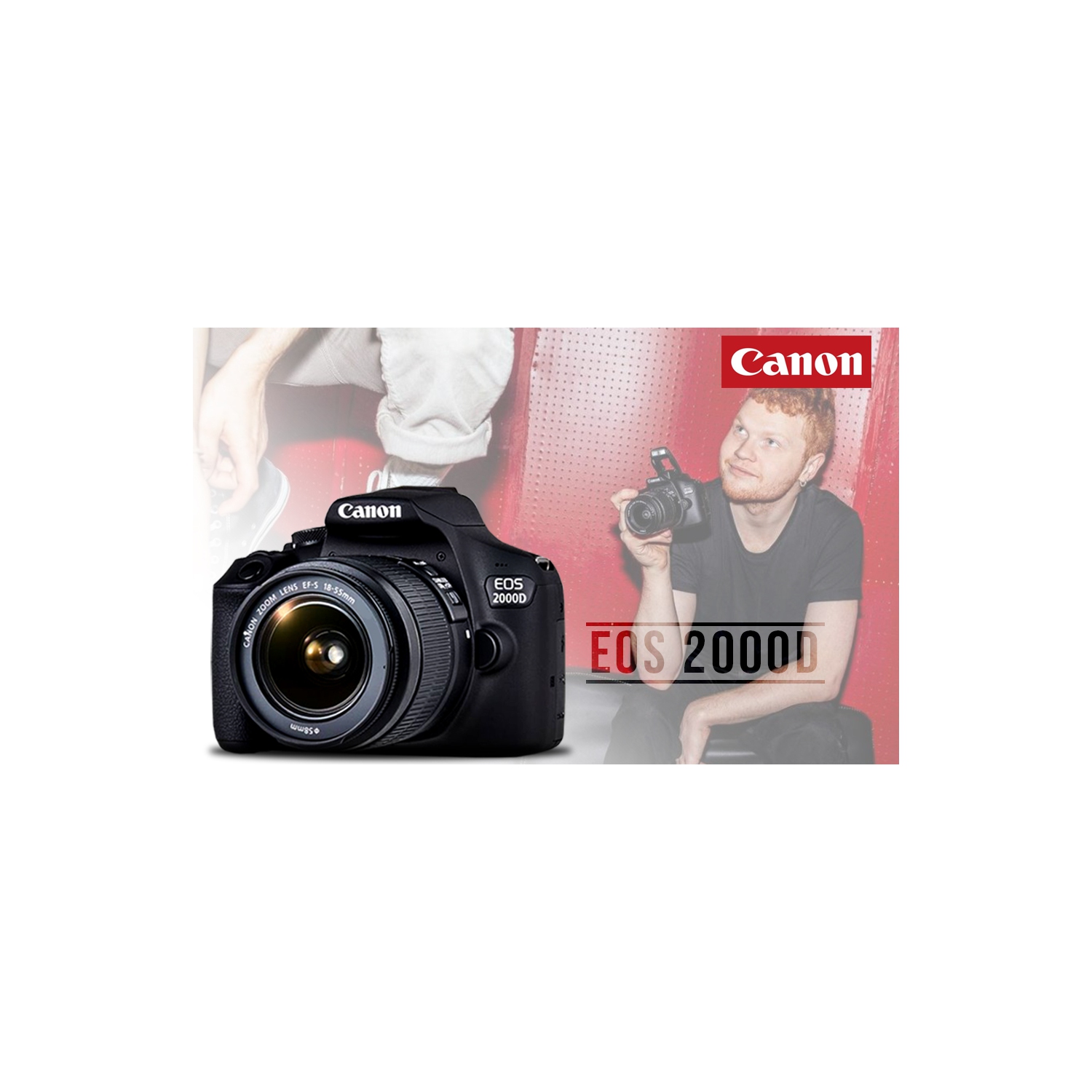 Appareil photo reflex numérique EOS 2000D Rebel T7 de Canon avec objectif 18-55&nbsp;mm et filtres 58&nbsp;mm Pro