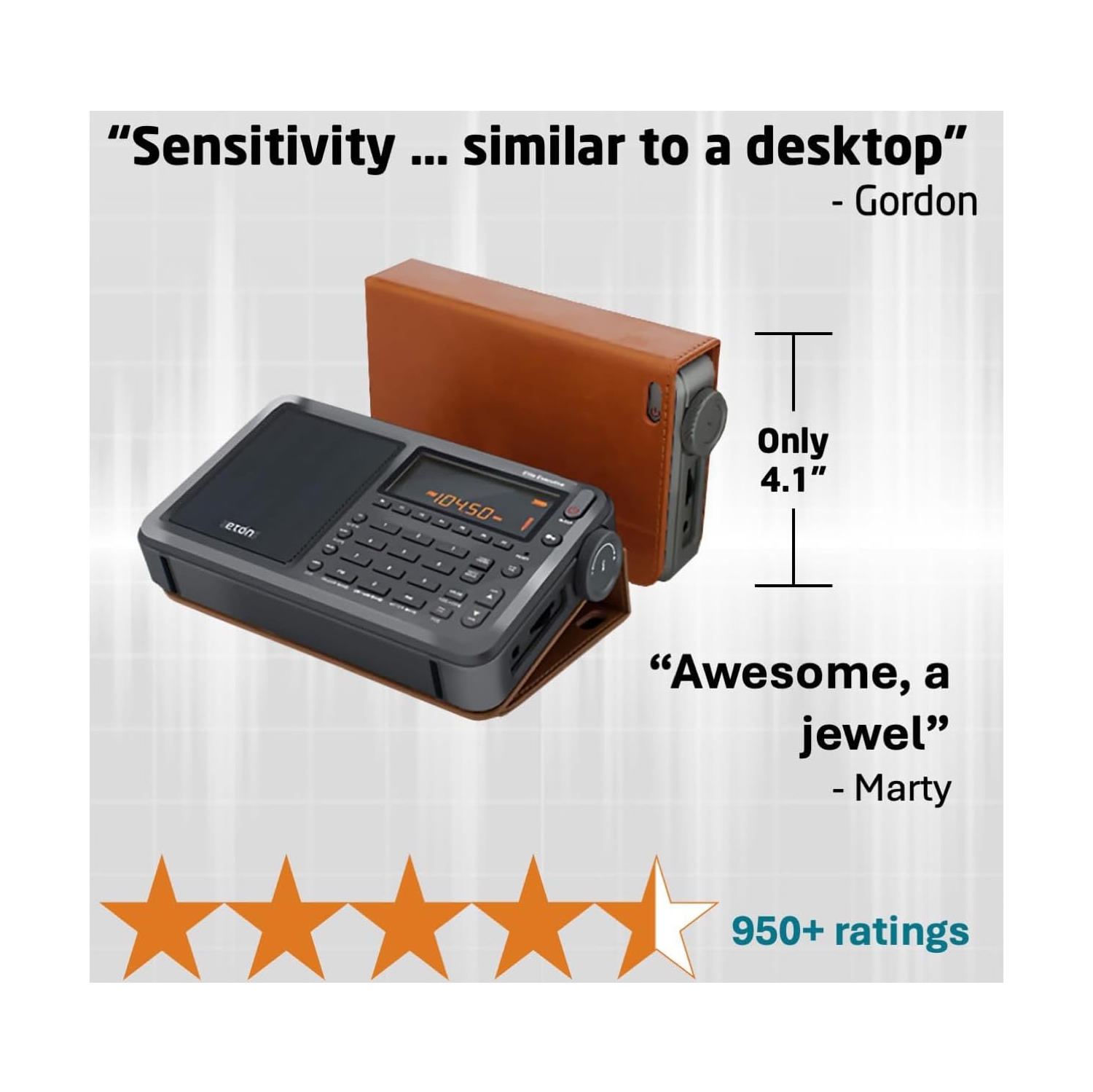 Eton Elite Executive AM/FM/Aircraft Band/SSB/Shortwave Radio with RDS & Custom Leather Carry Cover -Open Box