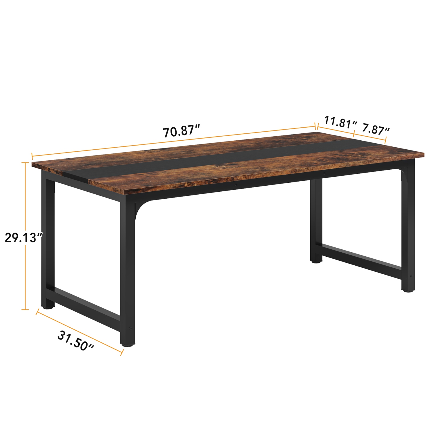 Tribesigns 70.87" Industrial Dining Table, Rectangular Kitchen Table for 6-8 People