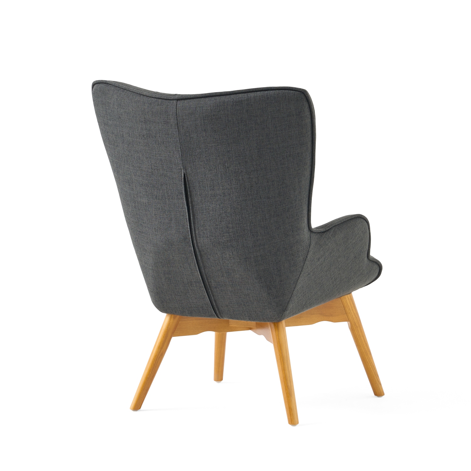 Fauteuil moderne mid Century avec pouf, fauteuil d'appoint capitonné à oreilles avec repose-pieds assorti, tissu recouvert