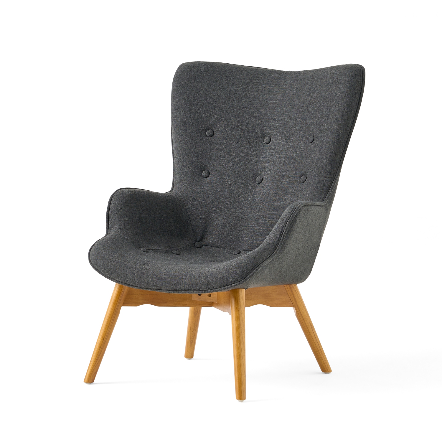 Fauteuil moderne mid Century avec pouf, fauteuil d'appoint capitonné à oreilles avec repose-pieds assorti, tissu recouvert