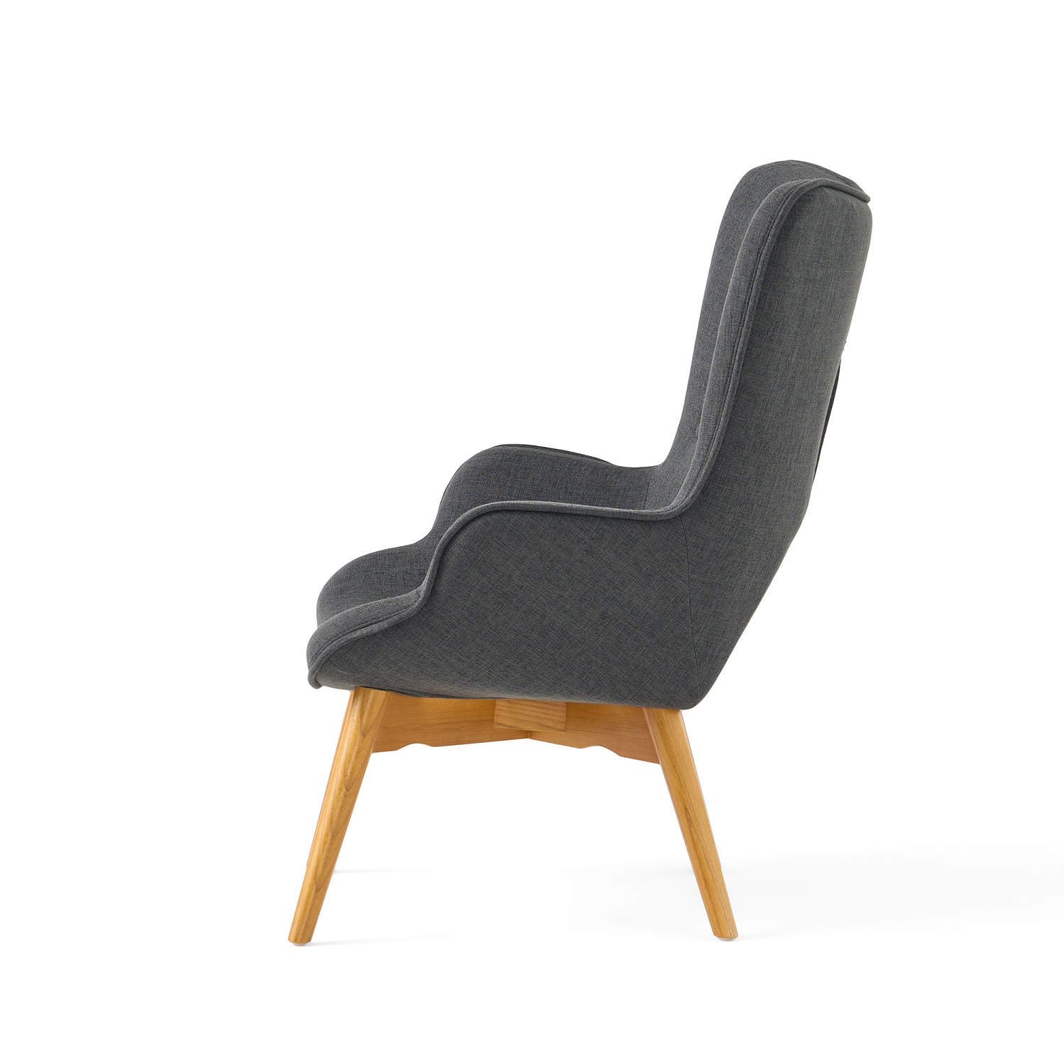 Fauteuil moderne mid Century avec pouf, fauteuil d'appoint capitonné à oreilles avec repose-pieds assorti, tissu recouvert