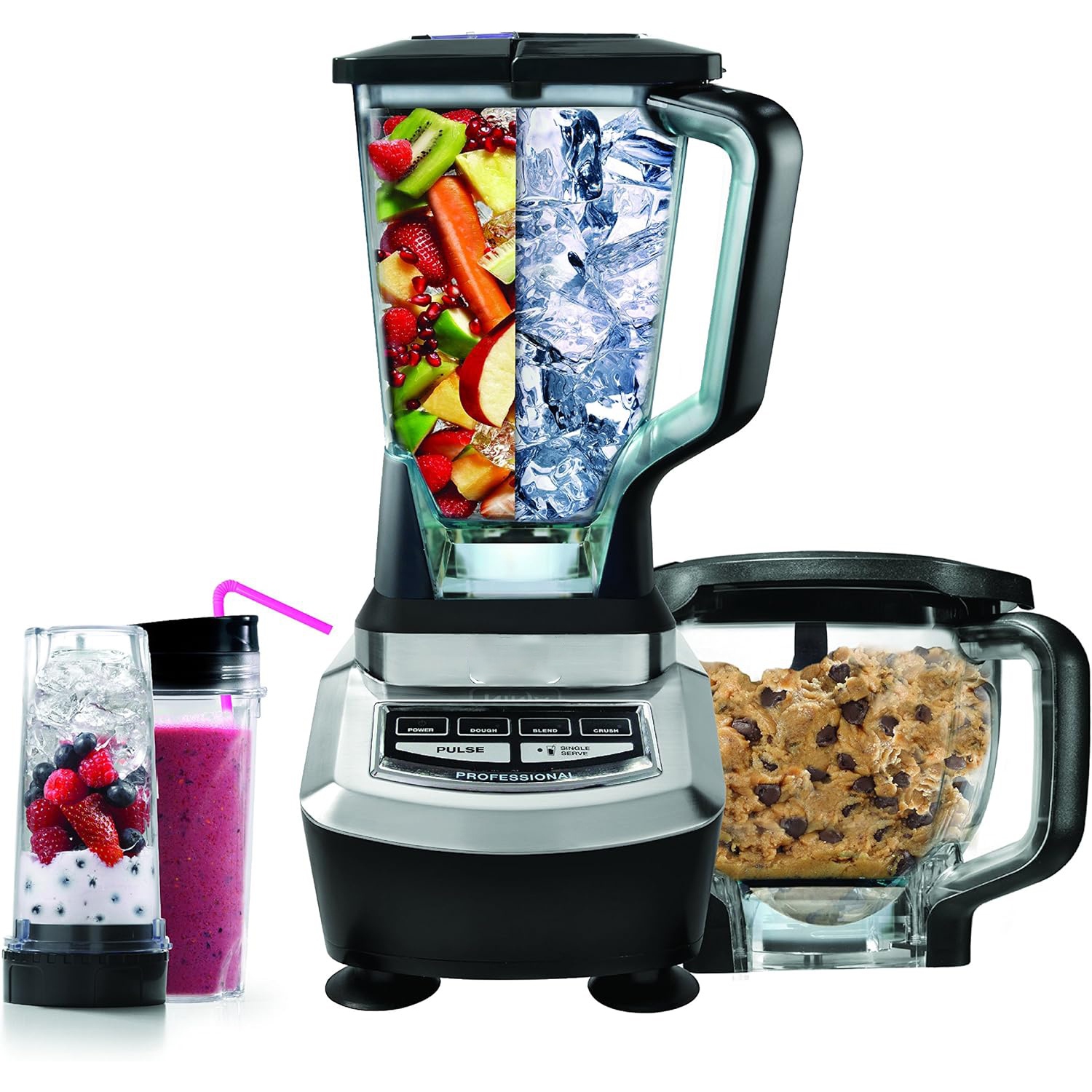 Powerful Kitchen System with Blender and Food Processor, 1200W, Black/Silver (Canadian Version)