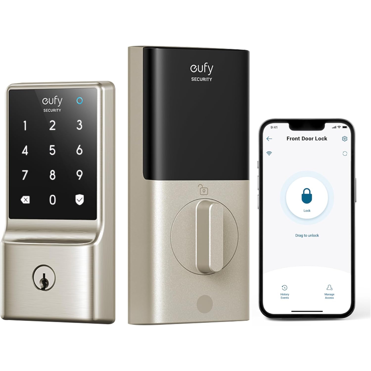 Keyless Entry Door Lock for Front Doors with Easy Installation, Touchscreen Keypad, and Smartphone Control – No Extra Equipment Needed