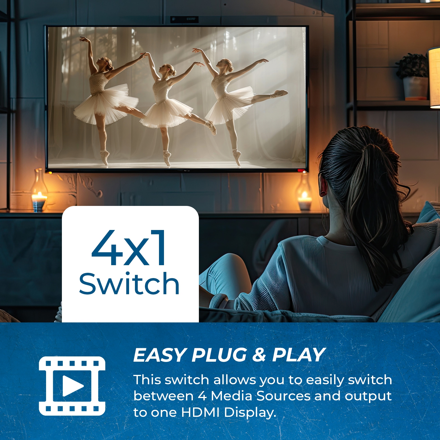 Commutateur HDMI 8K 4x1 avec entrée USB-C