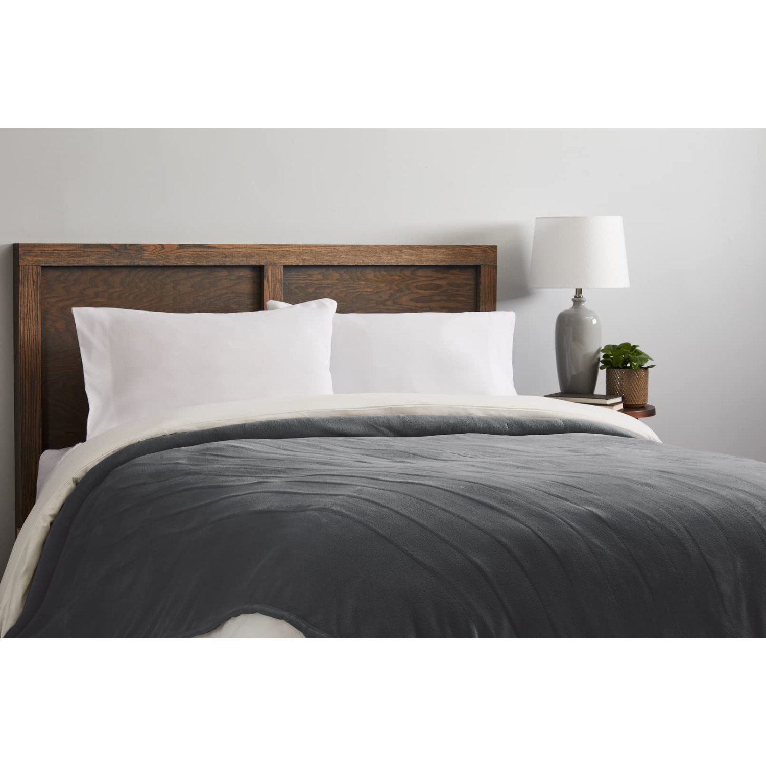 Sunbeam Microplush Slate Heated Blanket Full/Queen