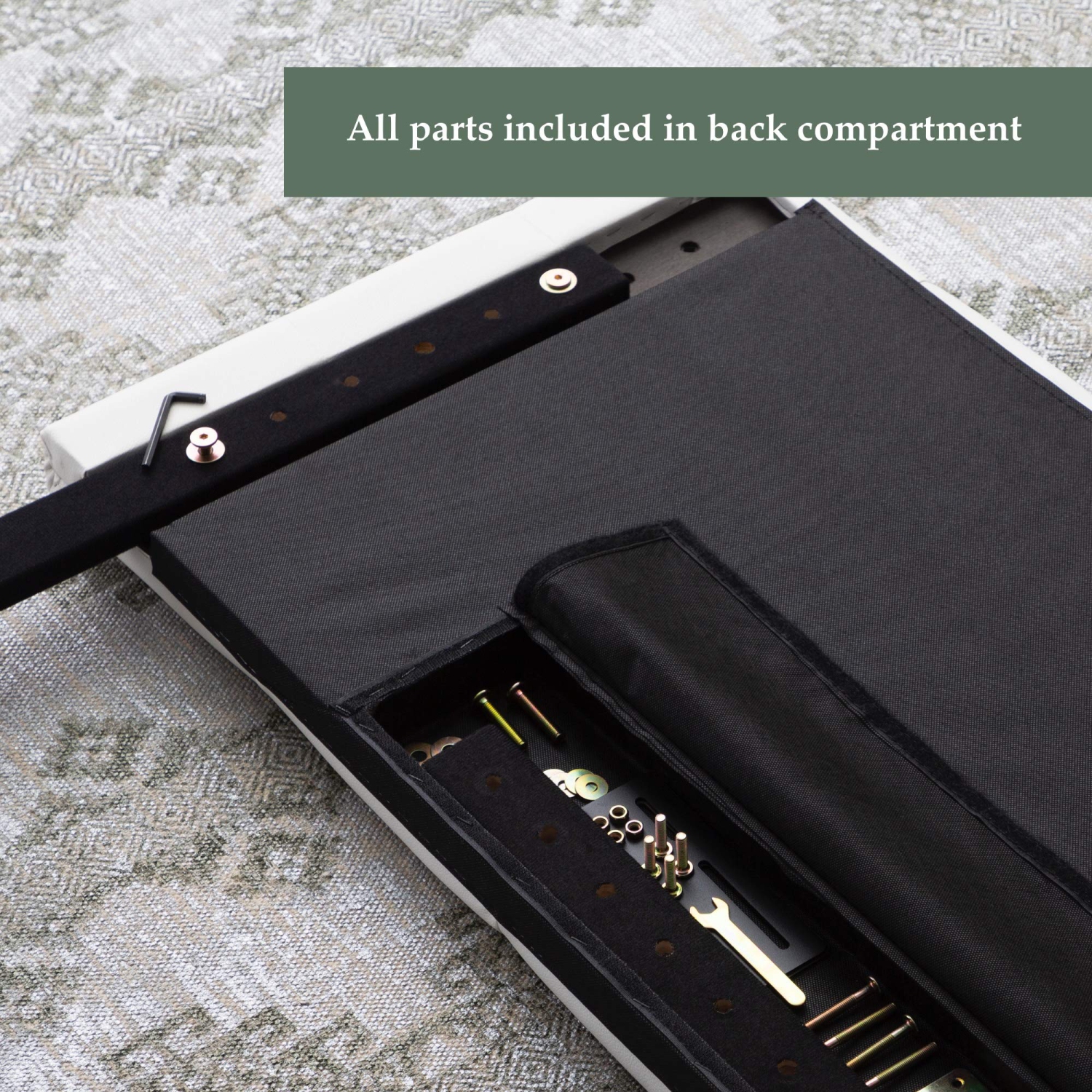 Edenbrook – Tête de lit plateforme Hawthorne en similicuir, grand lit, noir