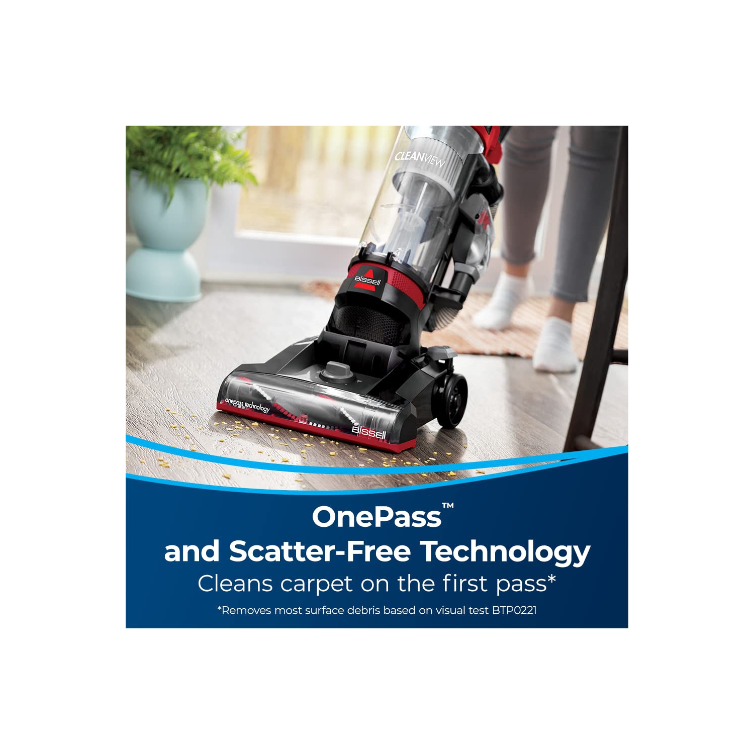 Aspirateur vertical CleanView MD 2,0 DE BISSELL MD – Aspirateur vertical léger – 3536C rouge