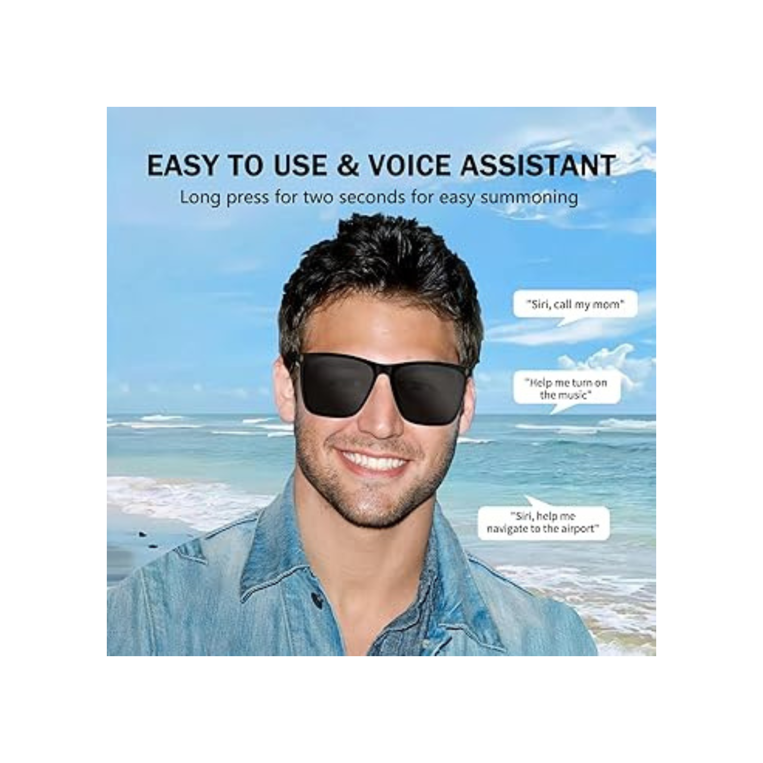 AIRMARS Smart Glasses for Men, Bluetooth Sunglasses for Men with Outdoor UV Protection/Bluetooth Glasses for Men with Speaker/Smart Sunglasses