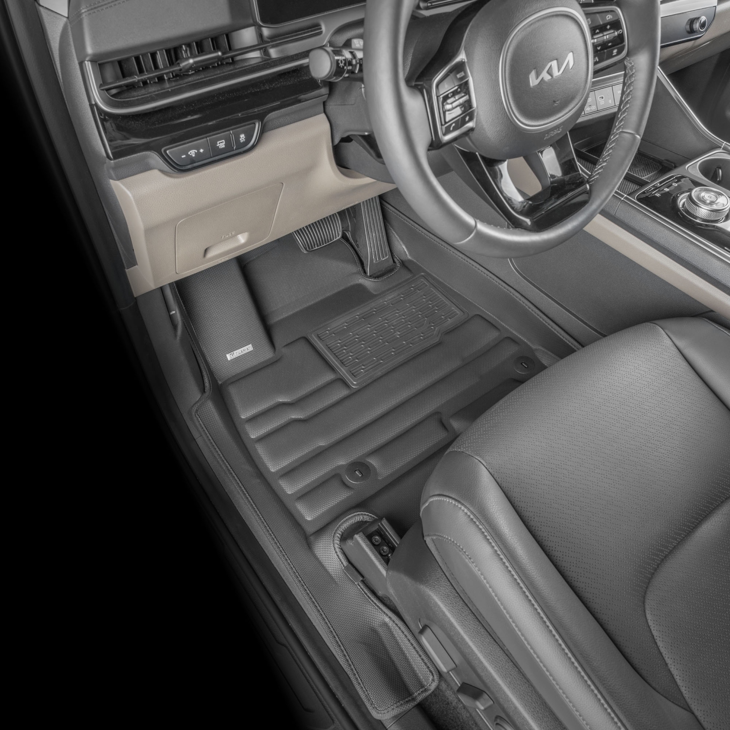 TuxMat - For Kia Carnival Hybrid 7-Seater 2025-2026 Models - Custom Car Mats - Maximum Coverage, All Weather, Laser Measured - This Full Set Includes