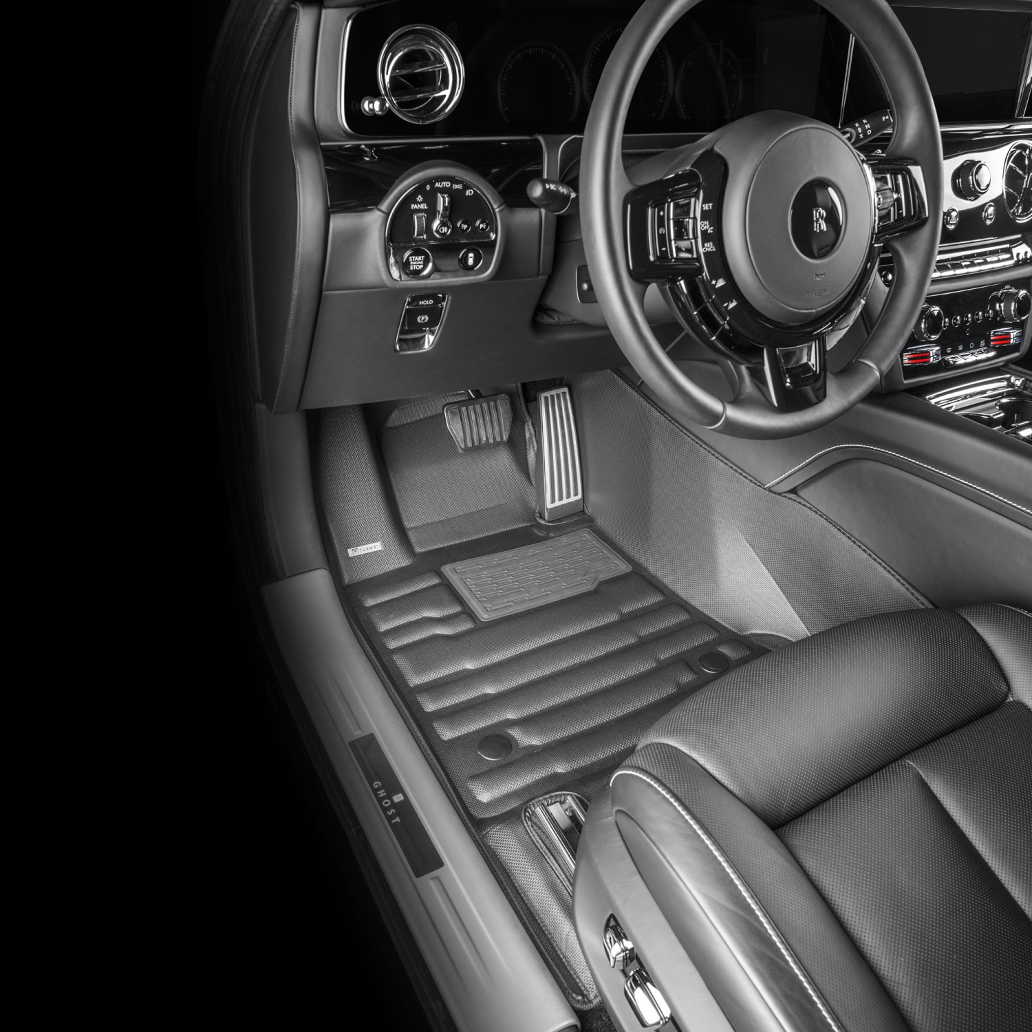 Tapis TuxMat – Pour les modèles Ghost 2020-2026 de Royce – Tapis d'auto personnalisés – Couverture maximale, toutes saisons, mesuré au laser – Cet