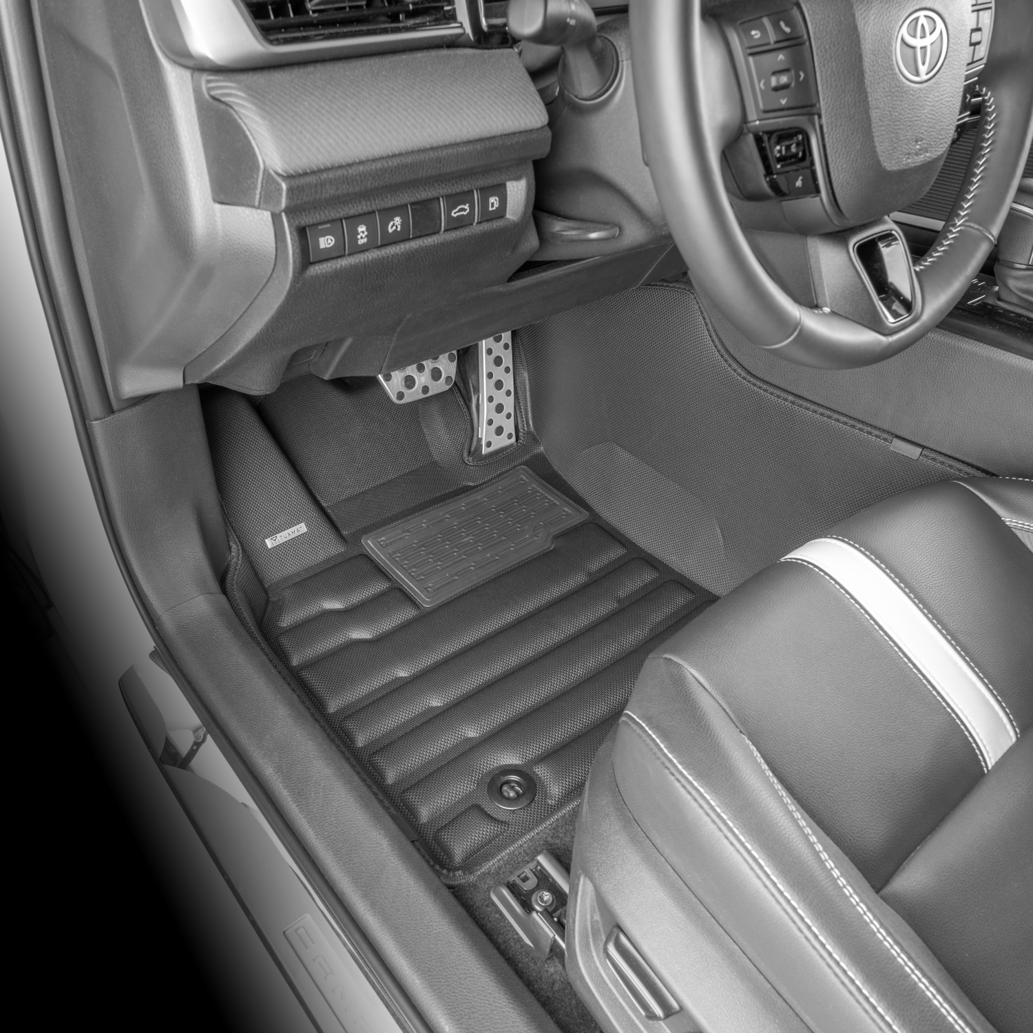 Tapis TuxMat - Pour les modèles Toyota Camry hybride à TI 2025 - Tapis d'auto personnalisés - Couverture maximale, toutes saisons, mesurée au laser -
