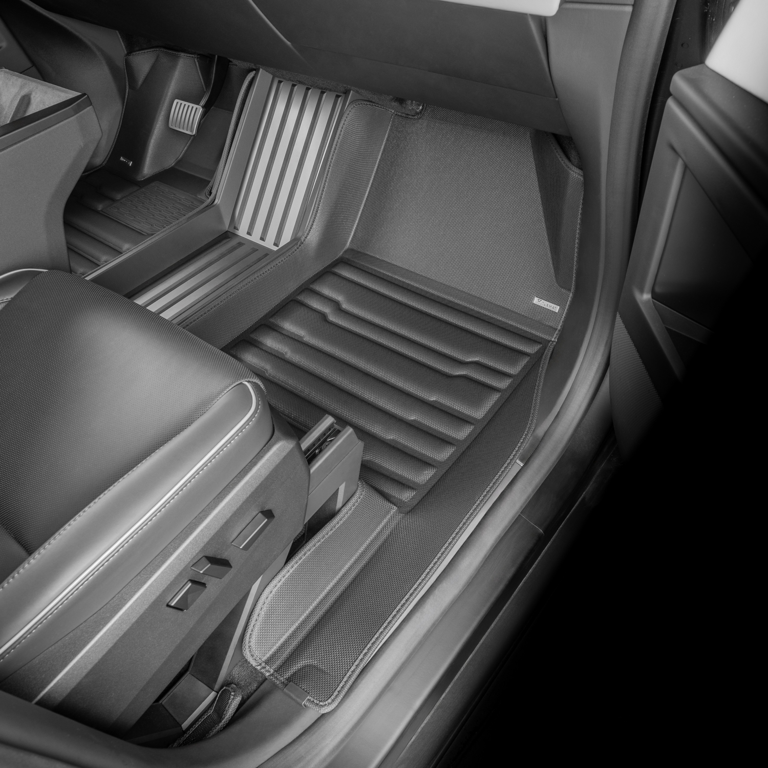 TuxMat - For Tesla CyberTruck 2024-2026 Models - Custom Car Mats - Maximum Coverage, All Weather, Laser Measured - This Full Set Includes 1st and 2nd