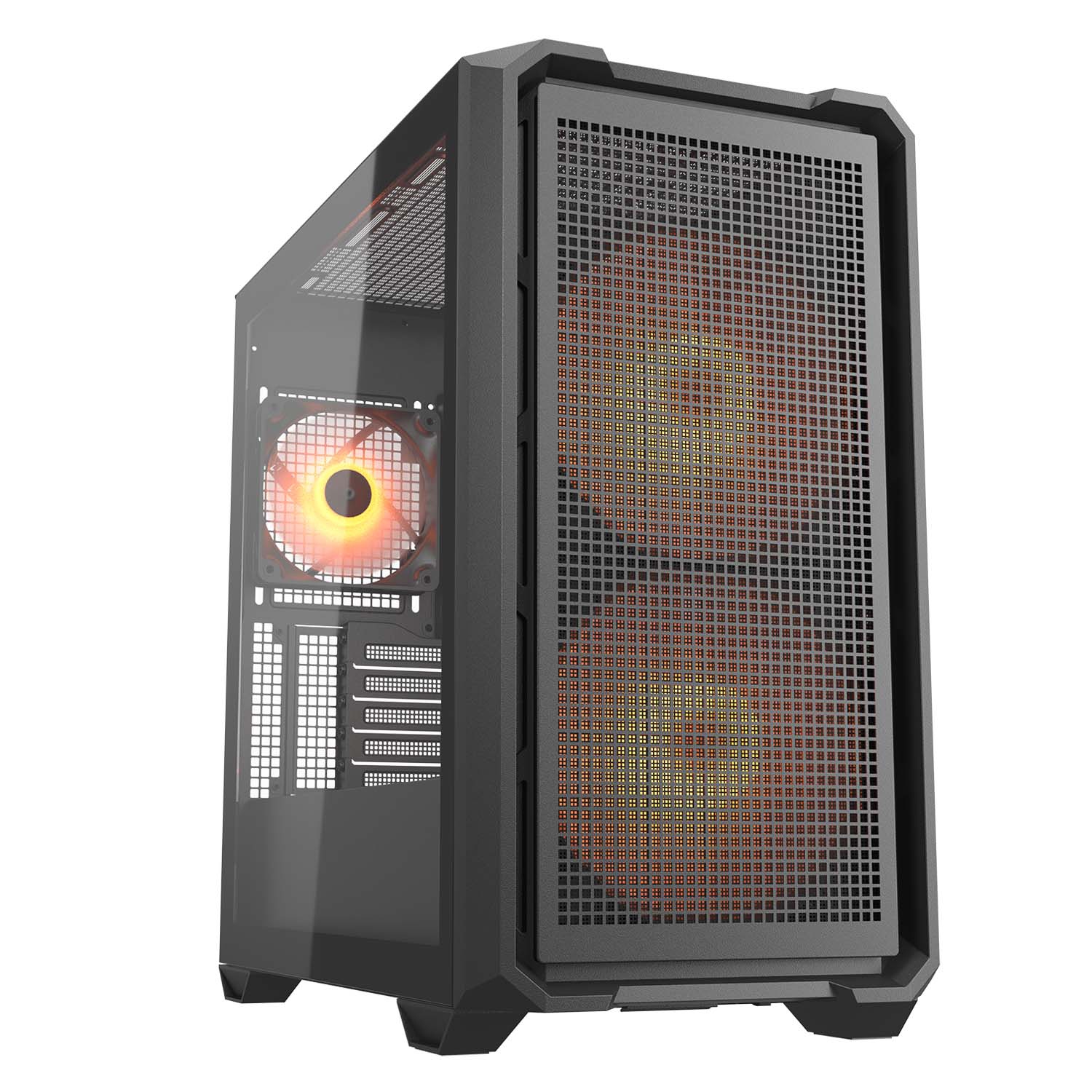 Cougar MX600 RGB Mini ATX Computer Case, Tempered Glass Side Panel, 2 x 160mm / 1 x 120mm ARGB Fans Pre-Installed, Black