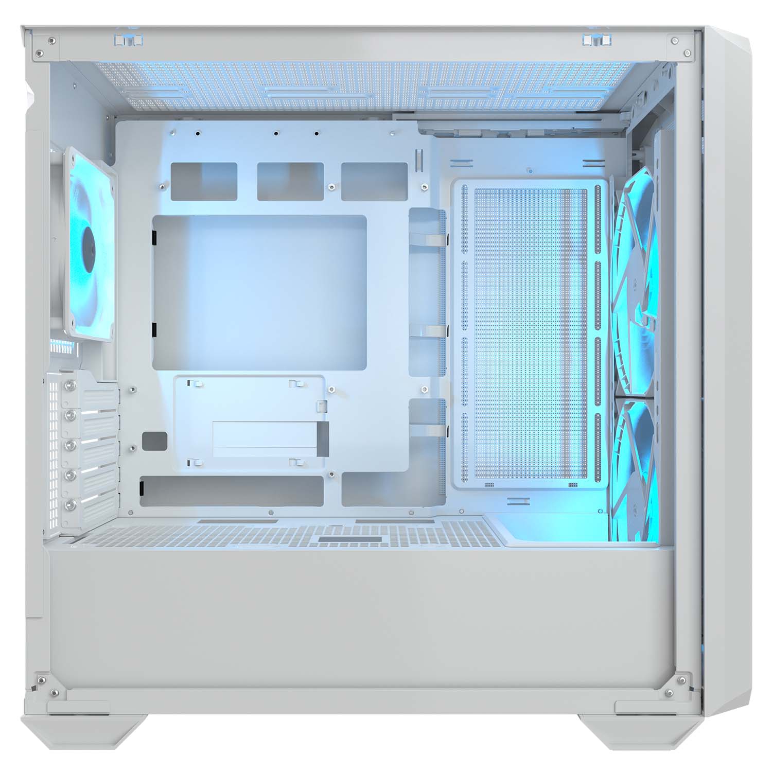 Cougar MX600 RGB Mini ATX Computer Case, Tempered Glass Side Panel, 2 x 160mm / 1 x 120mm ARGB Fans Pre-Installed, White