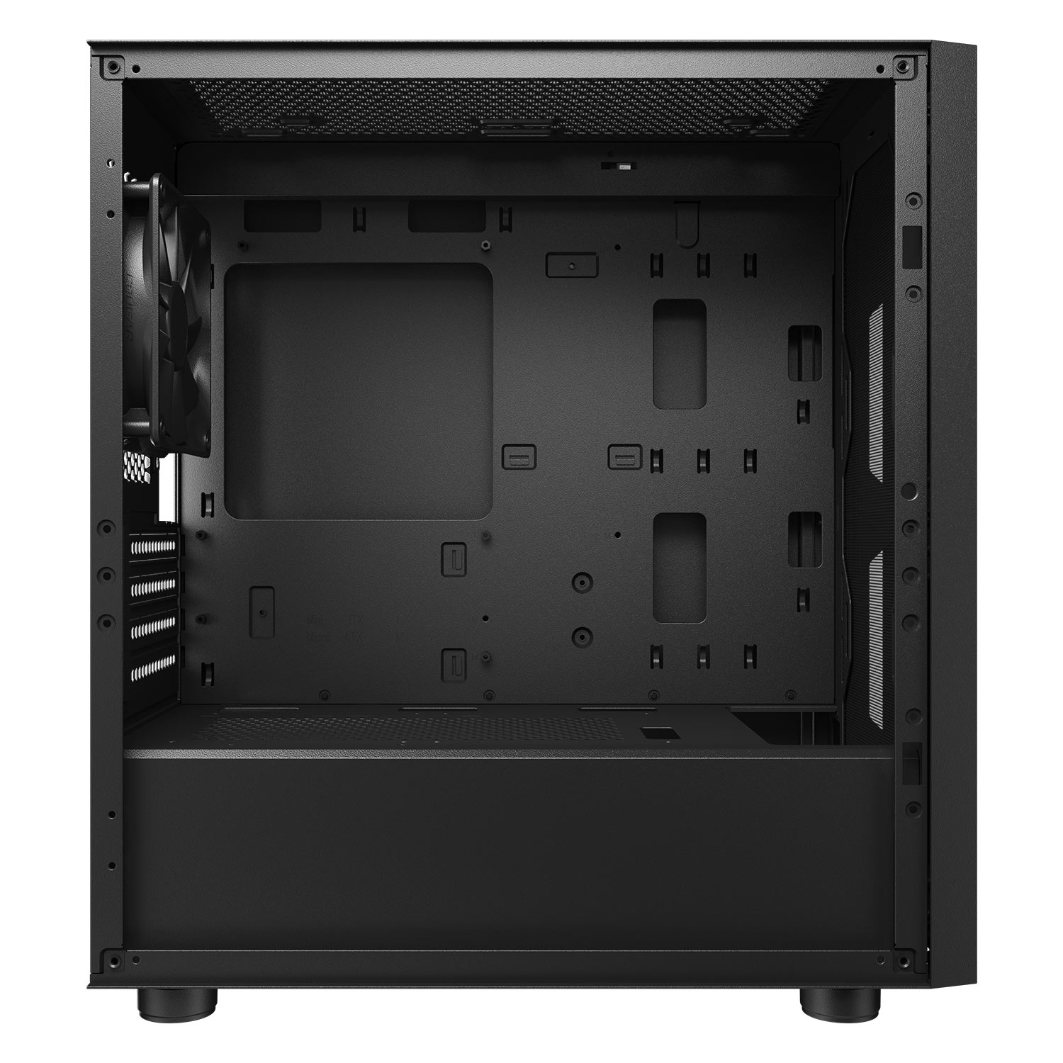 Cougar UNIFACE RGB Mini ATX Computer Case, Tempered Glass Side Panel, 2 x 140mm / 1 x 120mm ARGB Fans Pre-Installed, Black