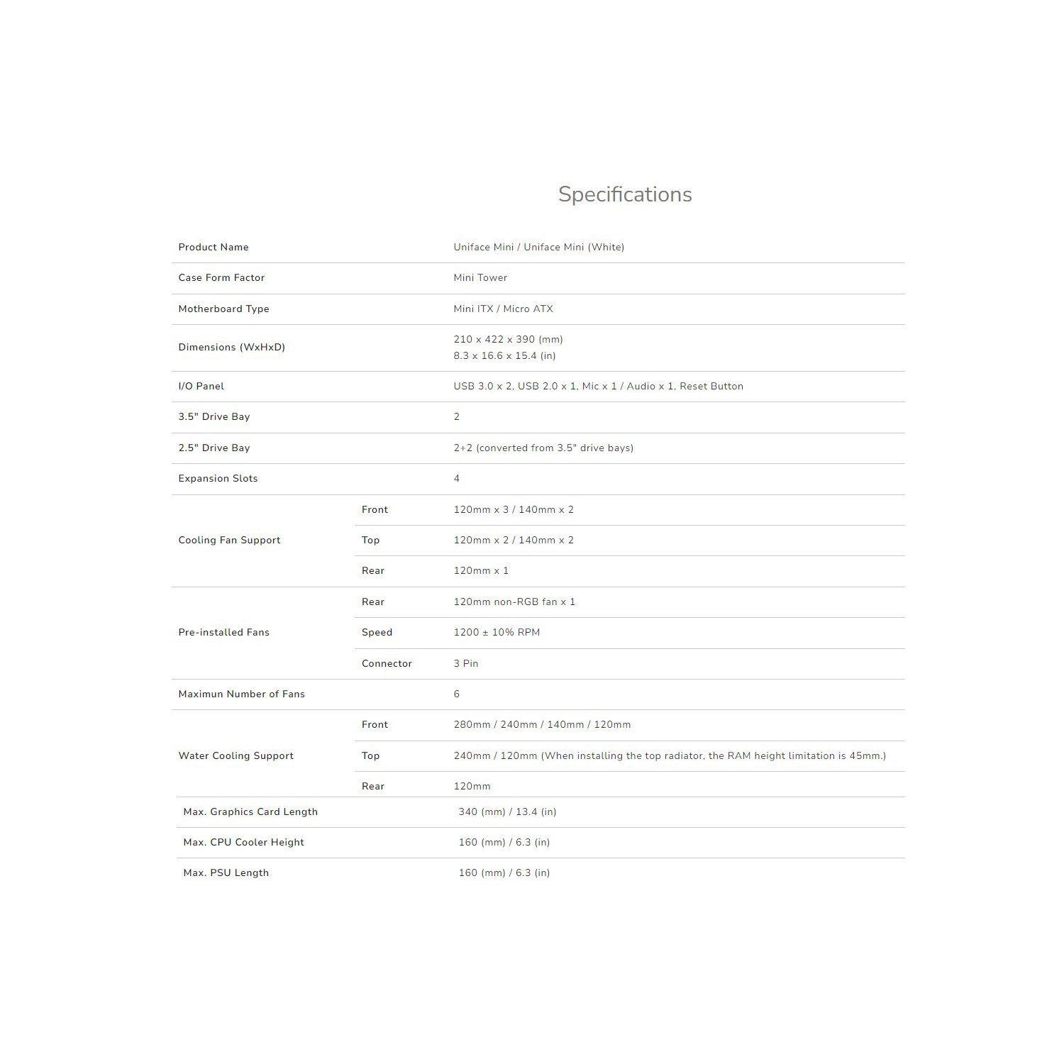 Cougar UNIFACE RGB Mini ATX Computer Case, Tempered Glass Side Panel, 2 x 140mm / 1 x 120mm ARGB Fans Pre-Installed, White