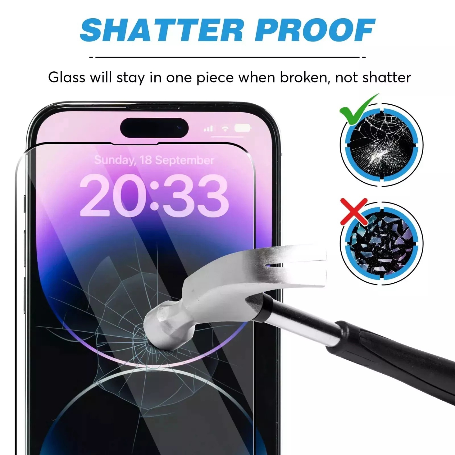 [2 Packs] Full Coverage Tempered Glass Screen Protector for iPhone 15 Pro, Case Friendly & Bubble Free