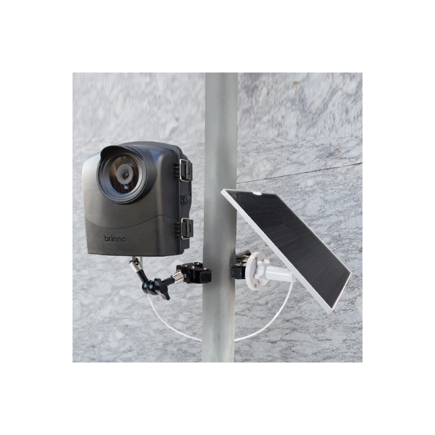 Ensemble avec panneau solaire ASP1000-P et support de Brinno - Ensemble avec panneau solaire de 10&nbsp;W