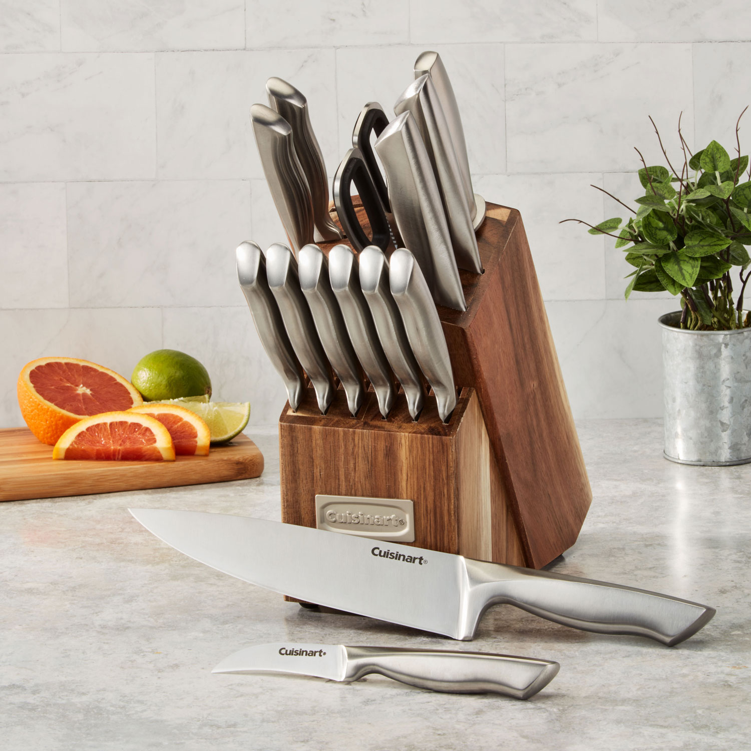 Cuisinart German Steel 15-Piece Knife Block Set - Stainless Steel/Wood