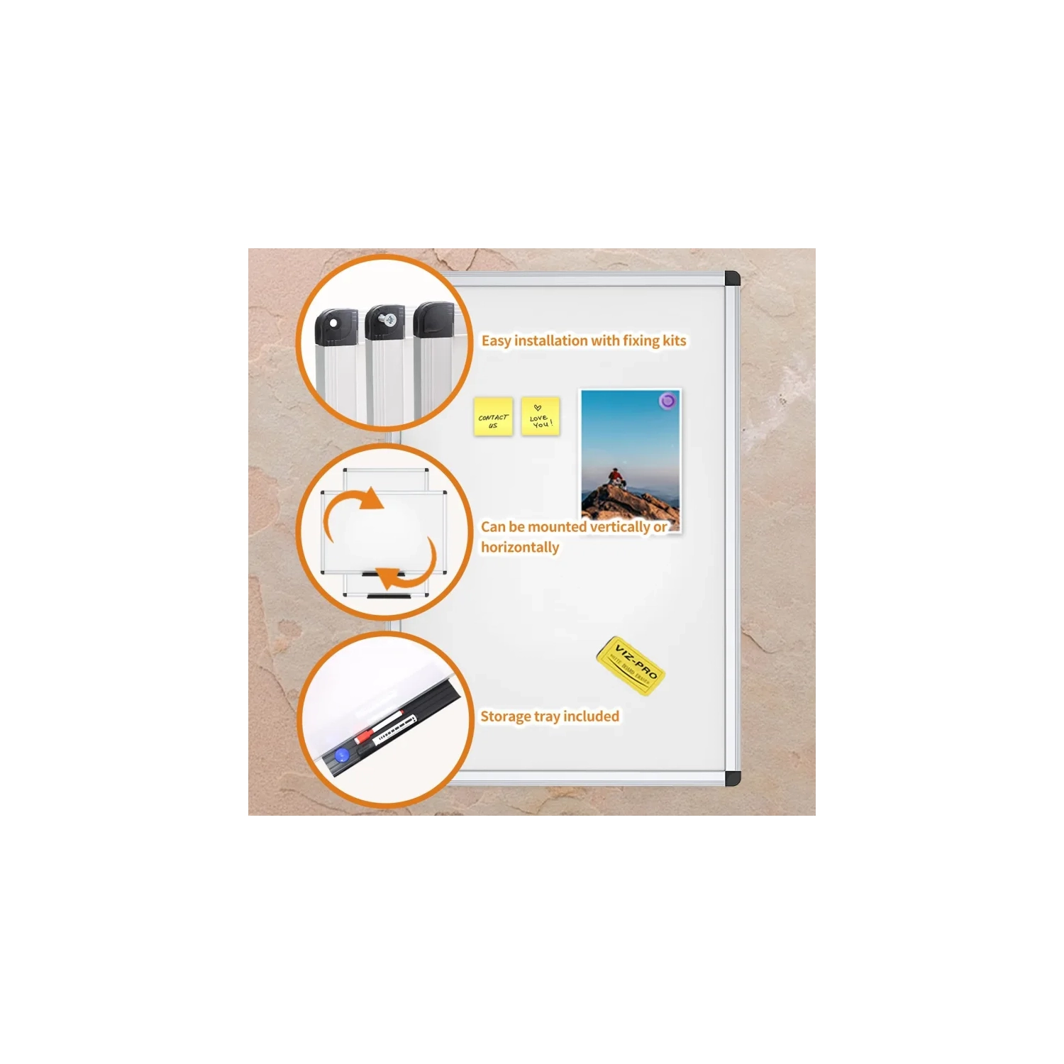 Magnetic Dry Erase Whiteboard - 24 x 18 Inches, with Silver Aluminum Frame