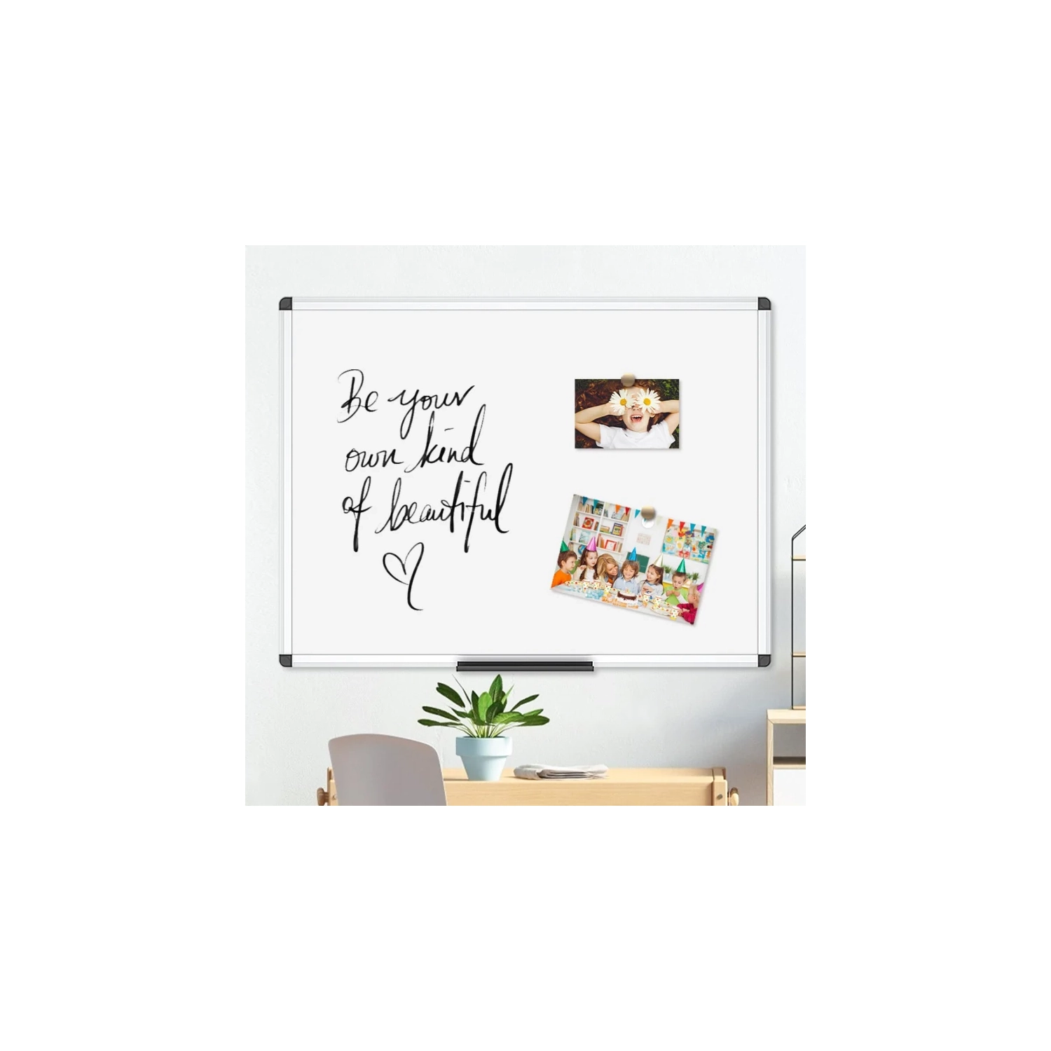 Magnetic Dry Erase Whiteboard - 24 x 18 Inches, with Silver Aluminum Frame