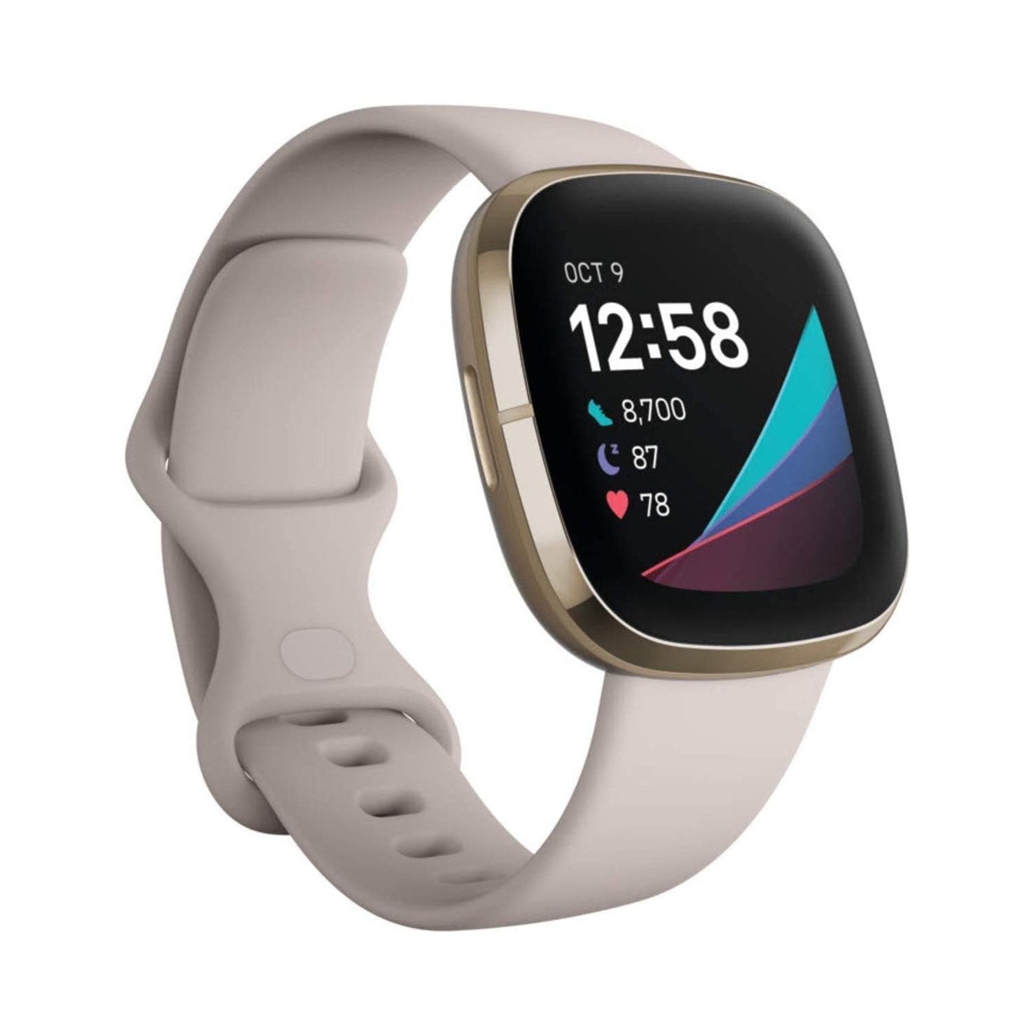 Montre intelligente santé et mise en forme Sense Fitbit avec GPS, appels et texte Bluetooth, fréquence cardiaque SpO2, ECG, température de la peau et