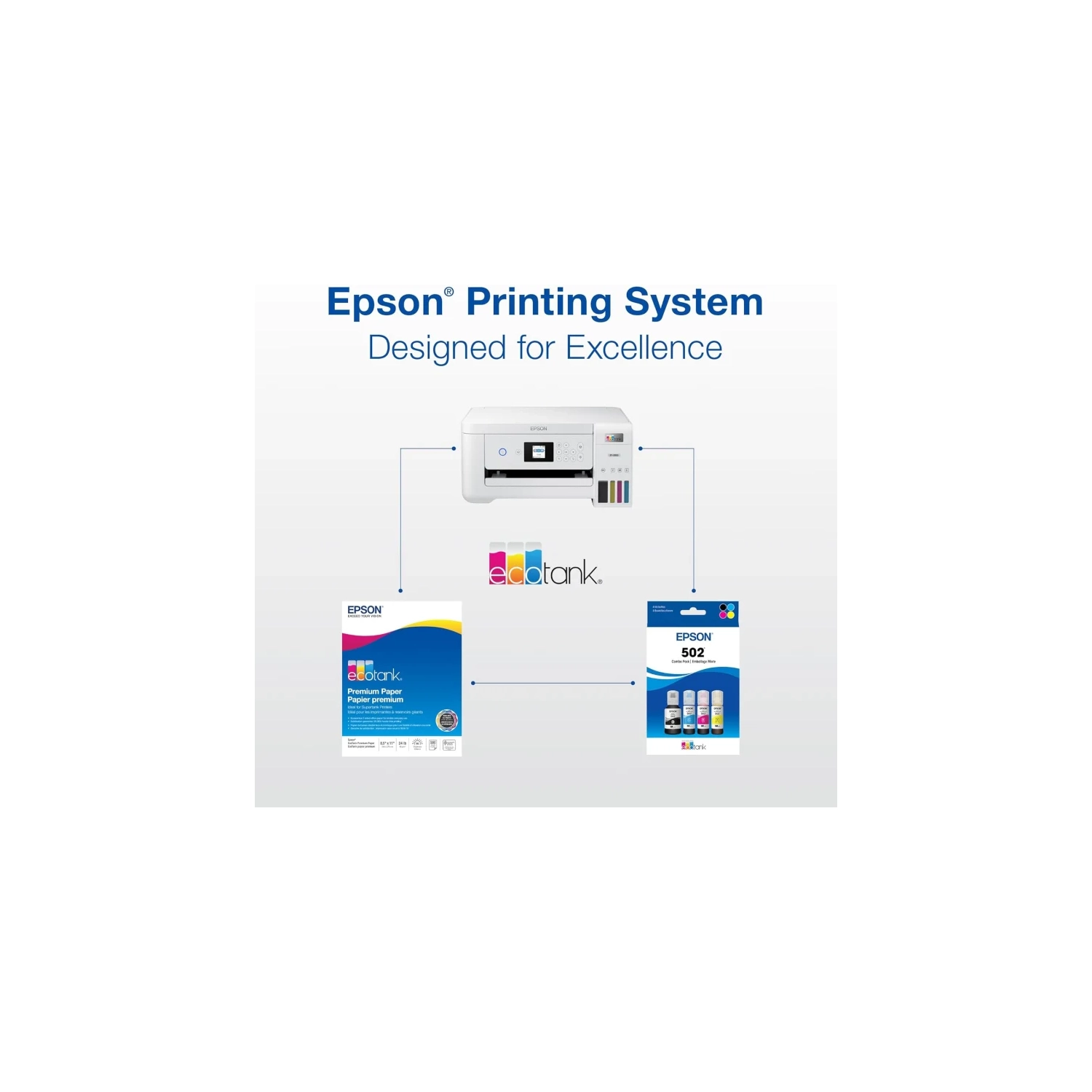 Bouteille d'encre noire EcoTank 502 d'Epson - Arrêt automatique, paquet de 1