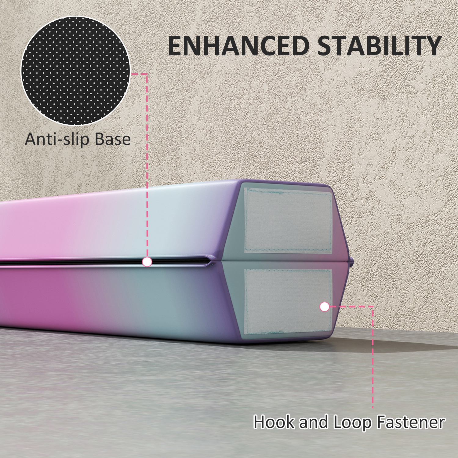 Soozier 7ft Folding Balance Beam, Gymnastics Beam with Anti Slip Bottom, Floor Gymnastics Equipment for Kids, Beginners and Professional Gymnasts