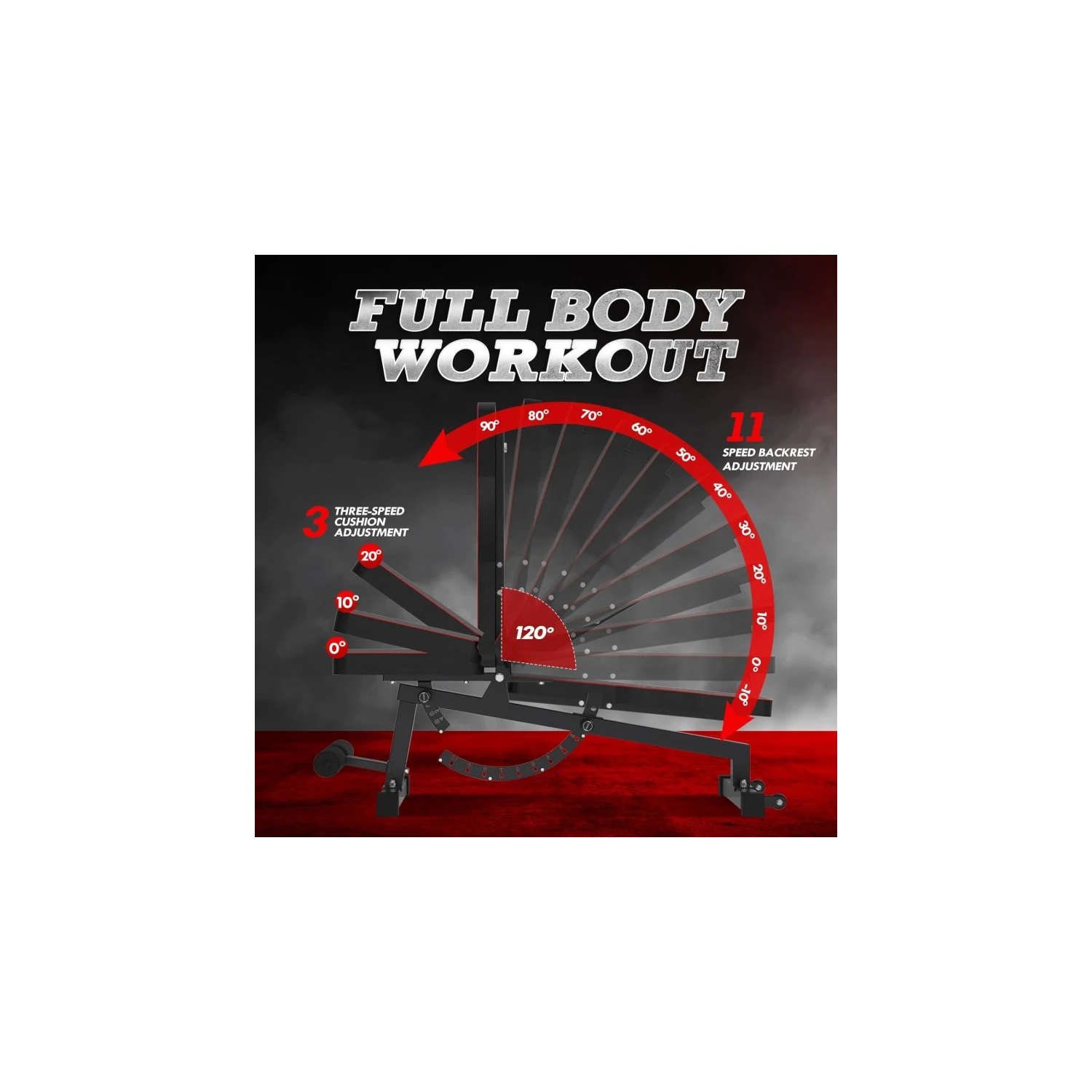 1200LB Weight Bench - Adjustable Workout Bench for Home Gym, Multi-Angle Strength Training