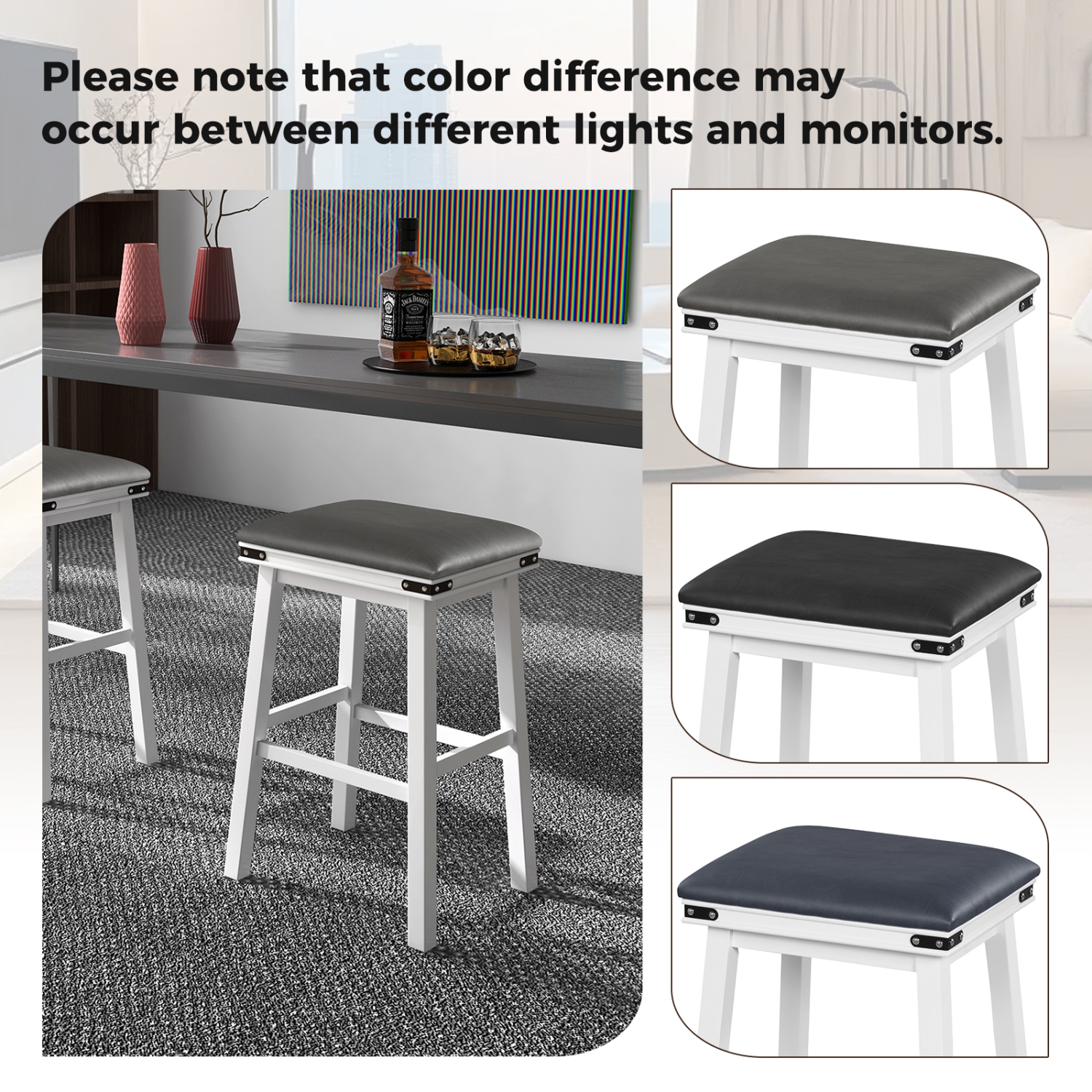 Ensemble de tabourets de bar de 30&nbsp;po de Costway avec cadre en bois à siège rembourré de 2&nbsp;po