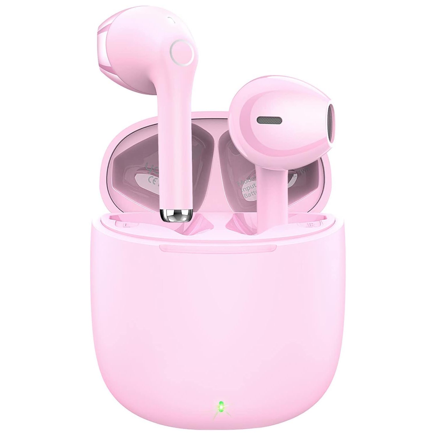 Wireless Earbuds, IPX5 Waterproof Wireless Headphones Touch Control, Bluetooth Headphones 25 Hrs with USB-C Charging for Running, Pink