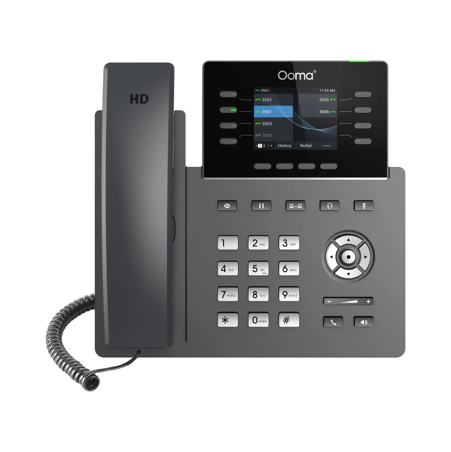 Téléphone de bureau IP Wi-Fi professionnel 2624&nbsp;W d'Ooma de Grandstream. Fonctionne avec le service téléphonique VoIP infonuagique Ooma Office