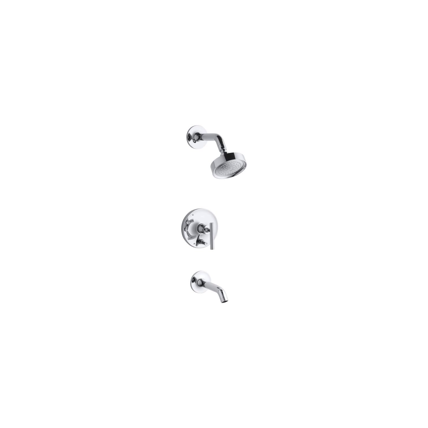 KOHLER K-T14420-4-CP Garniture de robinet de bain/douche à équilibrage pression Rite-Temp Purist, chrome poli - Boîte ouverte