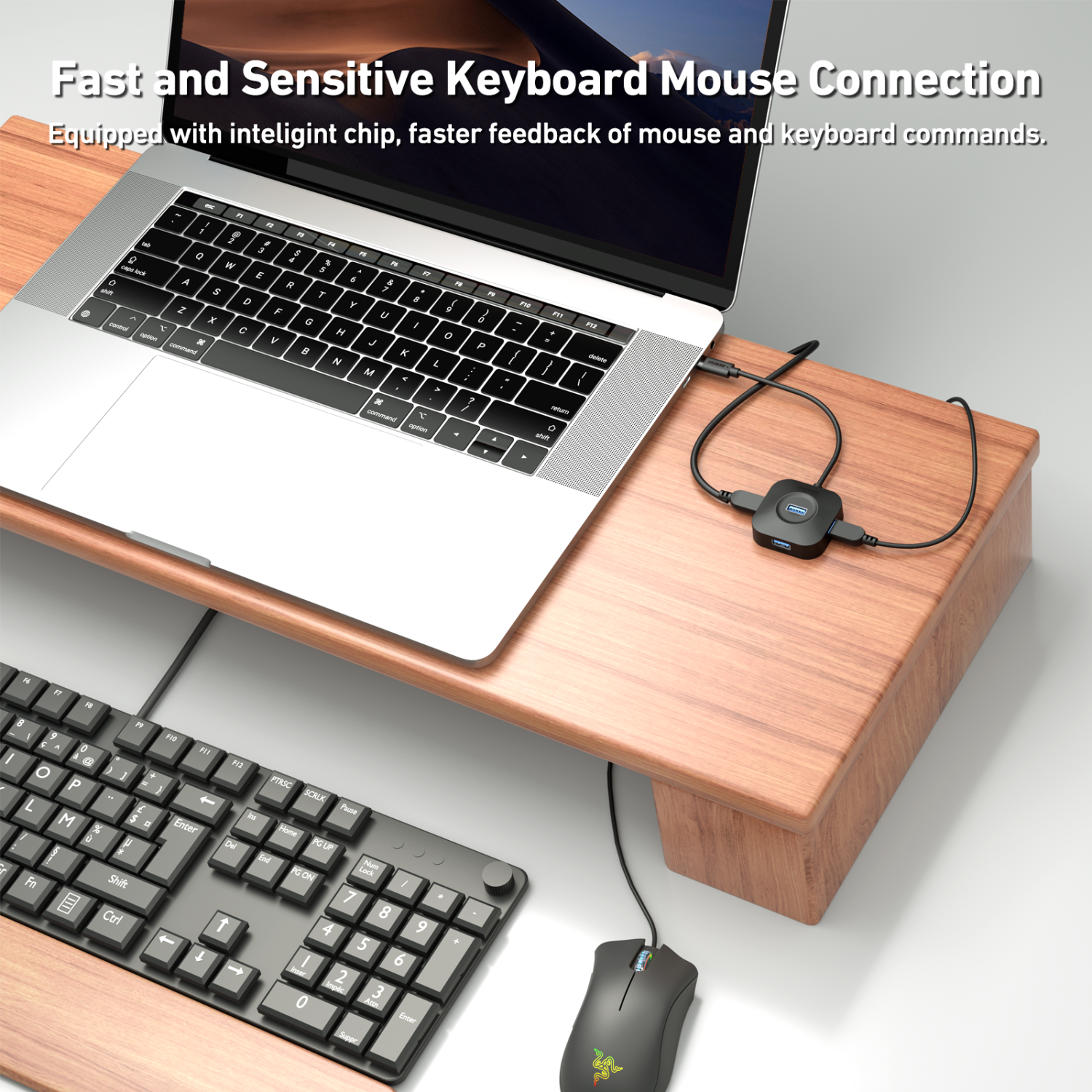 BENFEI USB C Hub, 4 Ports USB 3.0 Hub with 5Gbps Data Transfer, USB C Splitter for Type C MacBook, Mac Pro, iMac, Surface, XPS, Flash Drive, Mobile