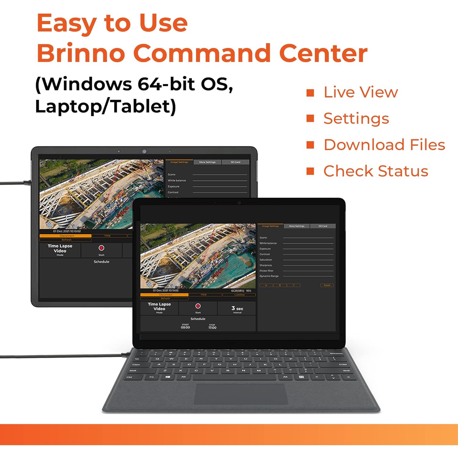 Brinno BCC2000 Plus Construction Camera Bundle | Includes: Full HD TLC2000 Time Lapse Camera, 32-ft Extender Kit, Clamp Mount & Waterproof Case |