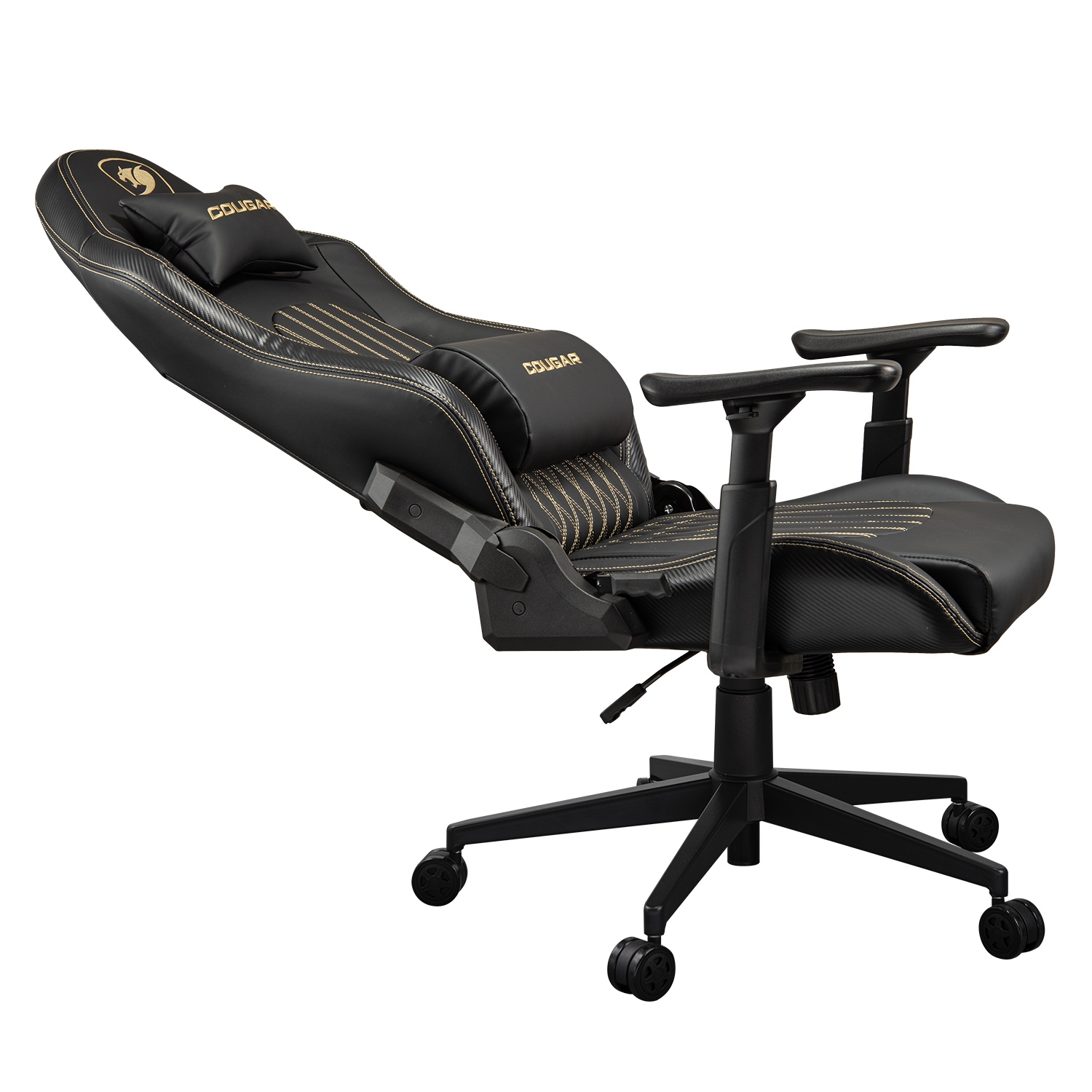 Cougar Explore Royal Office Gaming Chair - Ergonomic, High Back PVC Leather Upholstery Reclining Backrest, Black/Gold