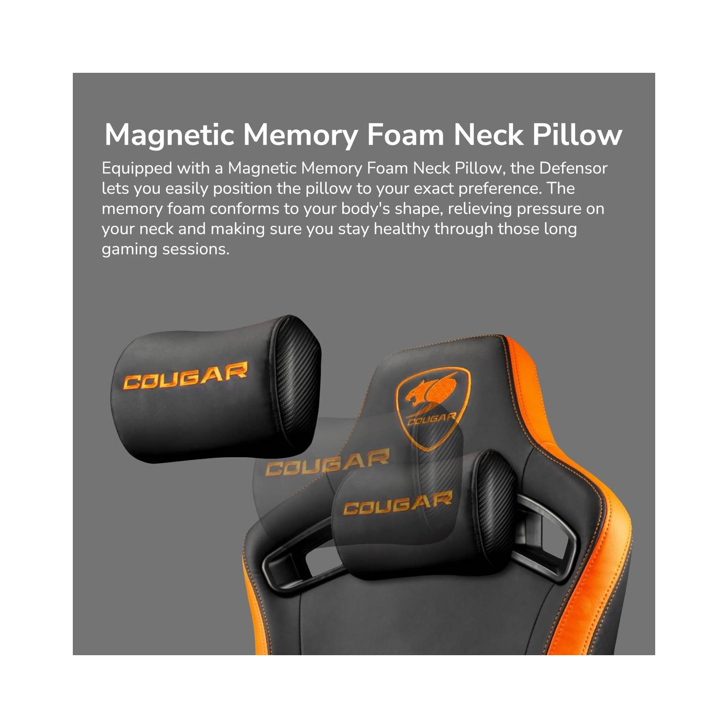 Cougar Defensor F Gaming Chair, Ergonomic High‑Back Imitation Linen, 155° Recline, 4D Armrests & Lumbar Support, Gray