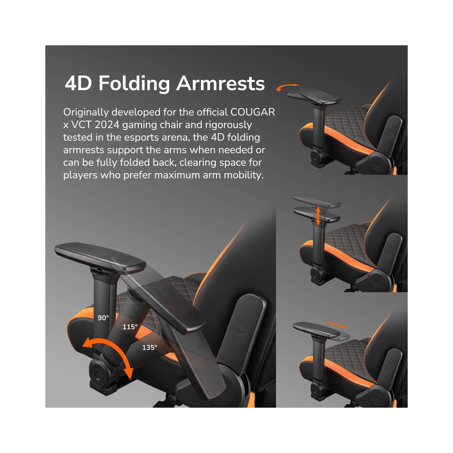 Cougar Defensor F Gaming Chair, Ergonomic High‑Back Imitation Linen, 155° Recline, 4D Armrests & Lumbar Support, Gray